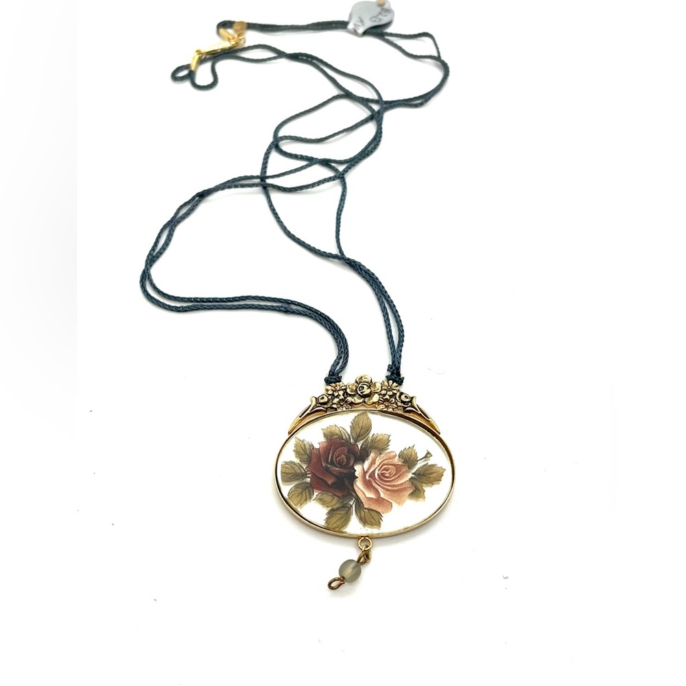 IBERIA Vintage Mirror Hand-painted Necklace